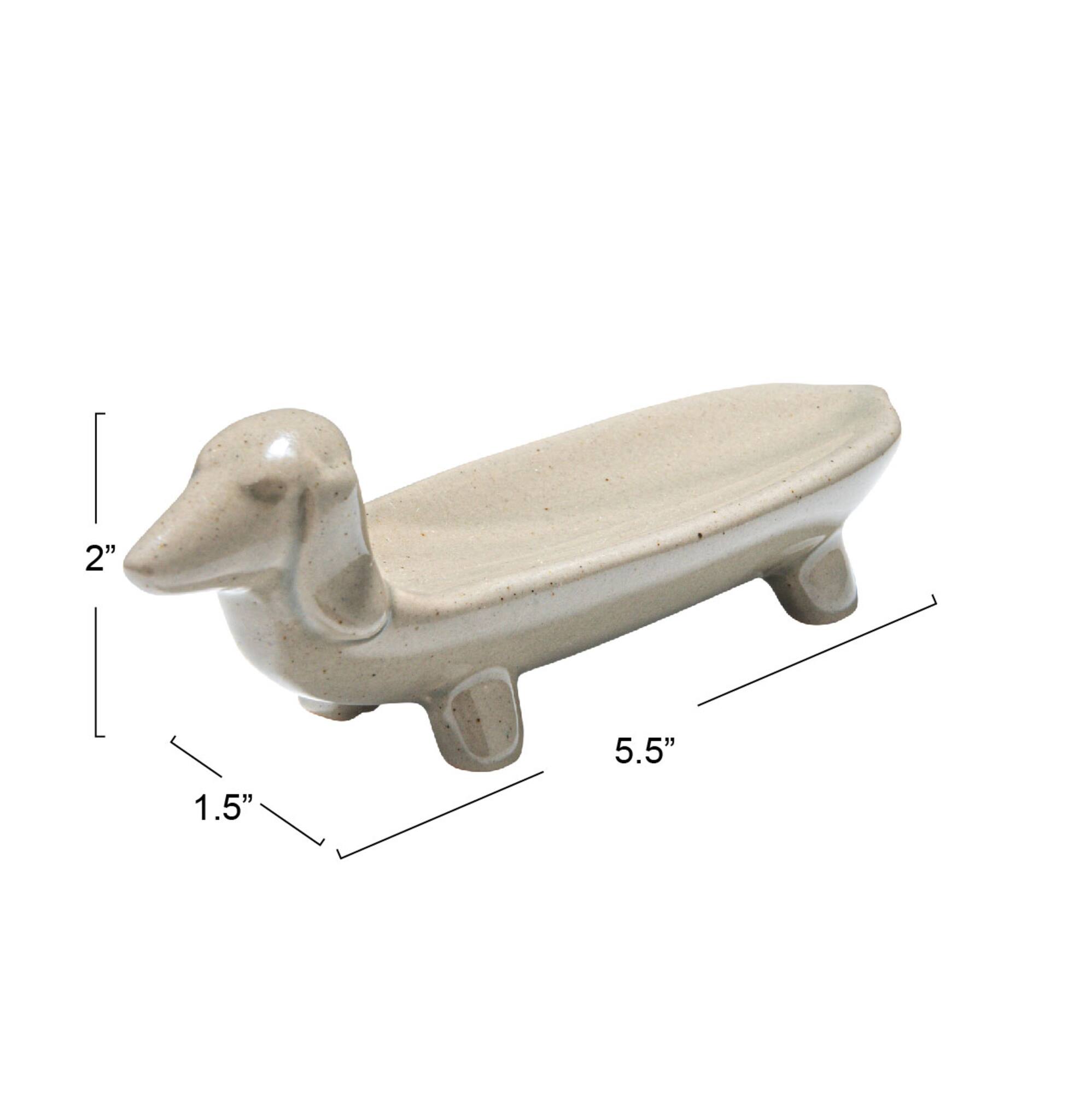 Hello Honey® 5.5" Gray Ceramic Dog Dish